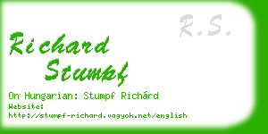 richard stumpf business card